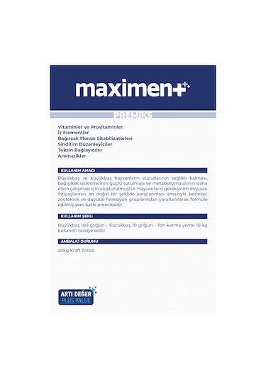 Vioment Maximent 20 Kg - Ruminant Hayvanlarda; Maksimum Destek -