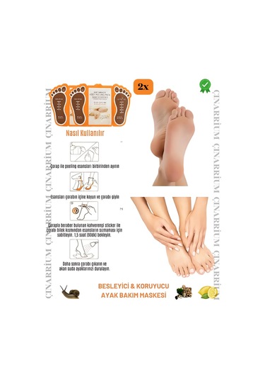 Ayak Peeling Maskesi 2 Li Soyulma Etkili, Ölü Deri Temizleyici Ve Pürüzsüzleştirici Bakım