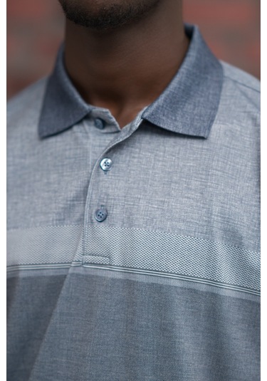 Advante Regular Fit Likralı Pano Desenli Polo Yaka T-shirt Lacivert