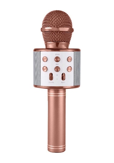 Go İthalat Karaoke Mikrofonlu Hoparlör - Şarjlı -bluetooth Rose Gold