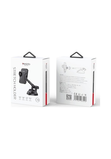 Wondernest Yesido C360 Araba Katlanabilir Otomatik Klipsli Telefon Tutucu Siyah Siyah