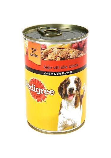 Pedigree Jöle İçinde Sığır Etli Konserve Yetişkin Köpek Maması 12 x 400 G