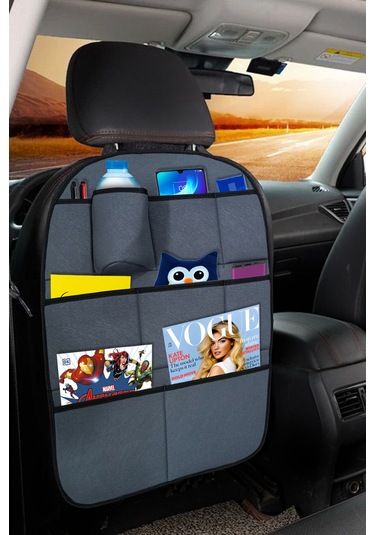 Elit Füme Araç Koltuk Arkası Organizer - Eşya Düzenleyici