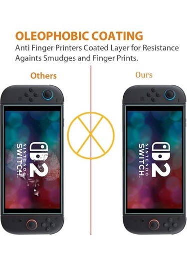 Switch 2 Temperli Cam Ekran Koruyucu 2li Paket Nintendo Switch 2