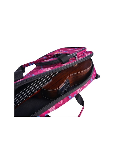 Wagon 04 Serisi Tenor Ukulele Çantası - Hibiscus Pembe