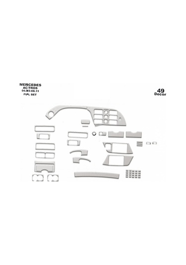 Mercedes Actros Konsol-torpido Kaplama 2003-201 49 Parça-alüminyum Alüminyum