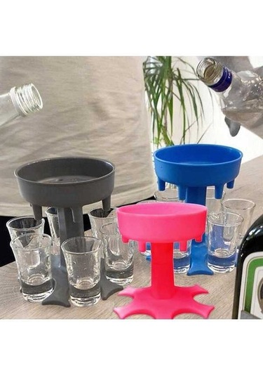 Novahub 6 Shot Cam Dağıtıcı Tutucu, 6 Yollu Şarap Bardağı, Raf Soğutucu, Bira İçecek Dağıtıcı, Shot Buddys Kokteyl Dağıtıcı Tutucu, Pembe Bar, 7 Adet