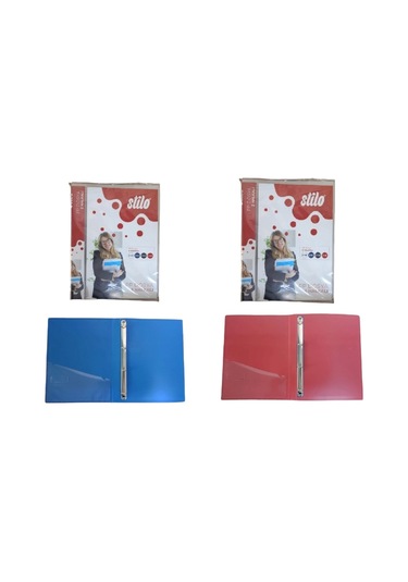 Stilo 4 Halkalı Pp Dosya İkili Mavi-kırmızı