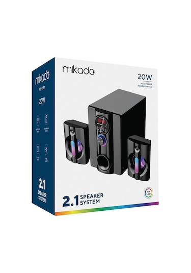 Mikado Md-95bt 2+1 20w Siyah Multimedya Fm-bt-sd-usb Speaker Hoparlör Kumandalı