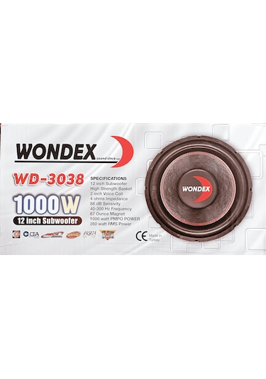Wondex 1000w 350rms 30cm Bass Subwoofer Profesyonel Hoparlör