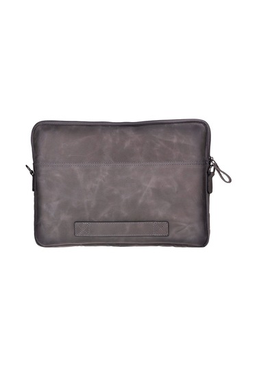 Bloomsleeve Leeds 16" Ash Gray Hakiki Deri Laptop & Tablet Kılıfı Gri