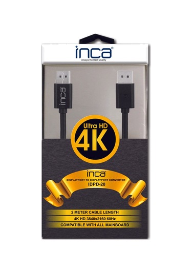 Inca Idpd-20 Displayport To Displayport 4K Kablo 2M