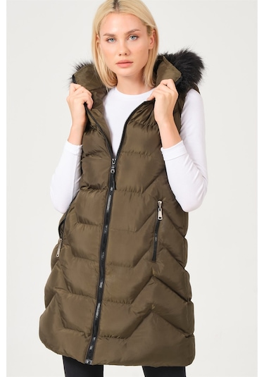 Dewberry Bayan Yelek Z6761 Haki