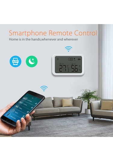 Neo Nas-th02b Çok İşlevli Sensör Tuya Zigbee Işık Yoğunluğu Algılamalı Akıllı Sıcaklık Ve Nem Dedektörü