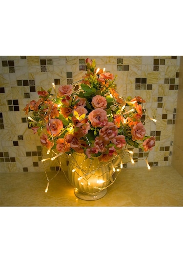 Sarı Led Peri Dize Işıklar 7 Renk Pil Kumandalı Açık Hava Su Geçirmez Led Dize Işık Noel Doğum Günü Ev Partisi Dekoru Lamba 5m Sarı