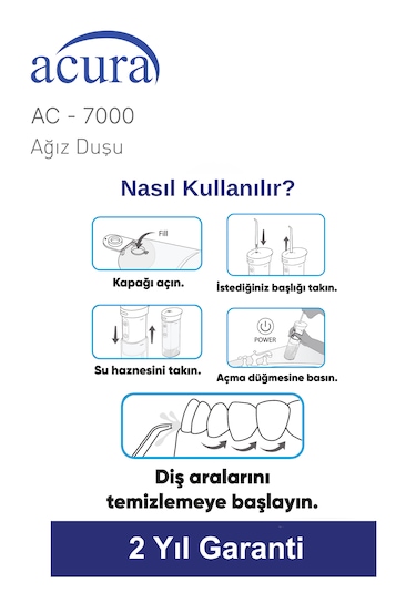 Acura Ac-7000 Şarjlı 4 Başlıklı Ağız Duşu