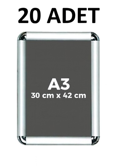 20 Adet A3 Eko Seri Çerçeve Rondo Köşe Aç Kapa Açılır Kapa