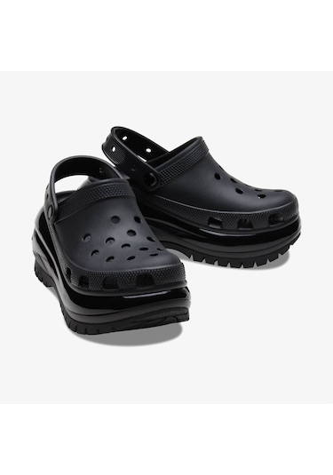 Crocs Classic Mega Crush Kadın Siyah Terlik Düz 207988 Siyah