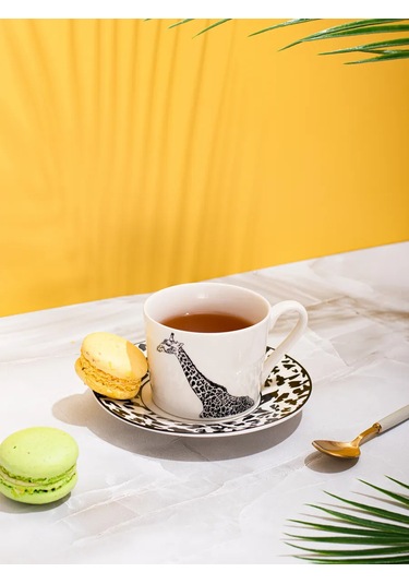 Aura Of Bohemia Çay Takımı, Fincan Ve Tabak Seti, "zürafa" Desenli Kupa 220 Ml 233046286 Beyaz