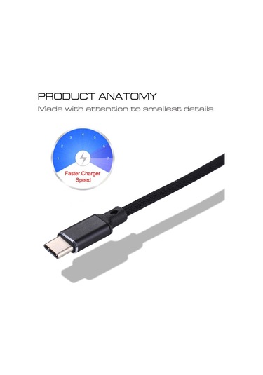 1m 2a Çıkış Usb To Usb-c / Type-c Nylon Örgü Tarzı Veri Senkronizasyon Şarj Kablosu Kırmızı