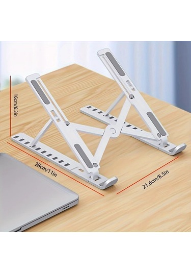 Willowhaven Siyah 10 Seviye Ayarlanabilir Katlanır Portatif Pvc Dizüstü Bilgisayar Standı Masaya Monte Soğutucu Taban