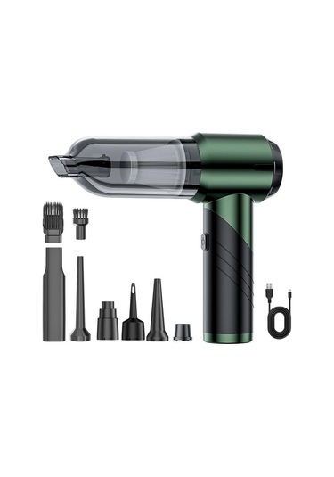 Suıtu St-6670 El Küçük Fırçasız Emiş Gücü Katlanabilir Akülü Araç Süpürgesi Koyu Yeşil