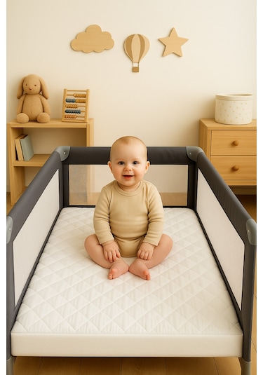 Formeya Pamuk Kapitone Fitted Sıvı Geçirmez Bebek Çocuk Alezi