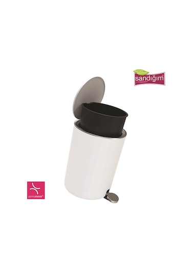 Primanova Lenox Pedallı Çöp Kovası 5 Lt Beyaz