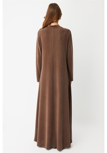 Oysh Kumaş Elbise Kahve Kahve
