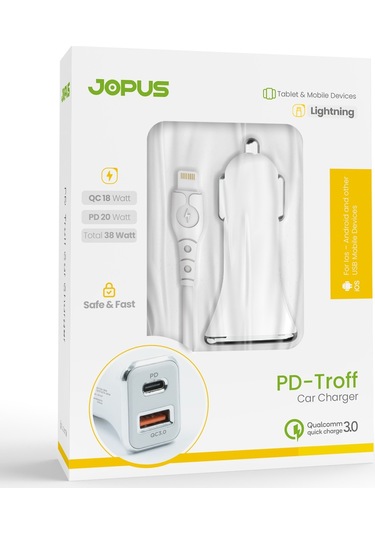 Jopus Universal Lightning Jo-a7 Troff Pd 3.0 20w Usb / Pd Araç Sarji