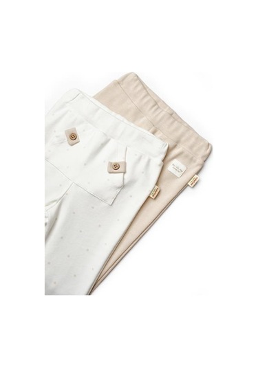 Bebek 2'li Pantolon %100 Organik Pamuk, Bebek-yenidoğan Serisi - Csy8105 Ekru