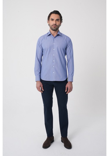 Bisse Uzun Kollu Klasik Yaka Erkek Lacivert Regular Fit Gömlek Gmczg252019 C39 Lacivert