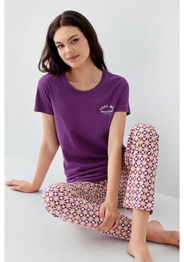 Arnetta Kadın Mor Pijama Takımı Ar3561-s-v1 Mor