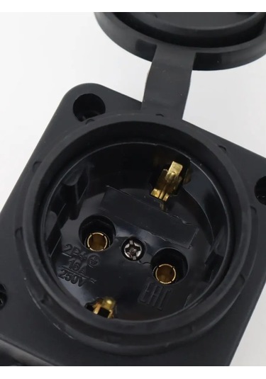 General Lighting Systems Siyah Kapaklı Uzatma Prizi İçin Yüzey Montaj Priz Tibialı 151766716 Suya Dayanıklı