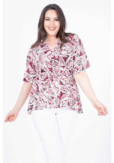 Anvelop Pelerin Kol Bluz-8 Kırmızı