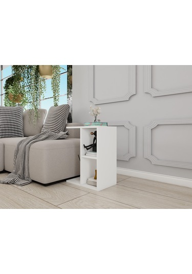 İvriz Yan Sehpa Beyaz Renk