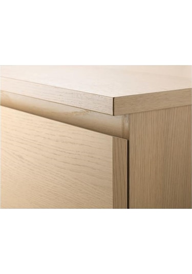 Komodin, Ağartılmış Meşe Kaplama 40x55 Cm Malm Komodin 40x55 Cm 2 Çekmeceli Şifonyer