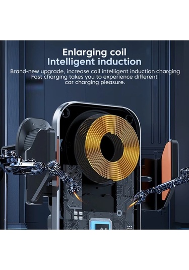 Xuweiwei Gümüş X16 15w Akıllı İndüksiyonlu Kablosuz Araç Şarj Ve Telefon Tutucu İphone Samsung İçin