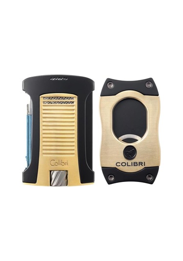 Colibri Daytona Gold-siyah Tek Torch Çakmak & Gold S Cut Premium Puro Seti