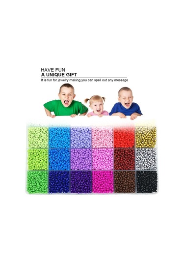 Reedark 24 Renkli Cam Boncuk Seti - Dıy Kolye Ve Bileklik Yapımı İçin 4000 Adet 4mm Boncuk Diğer