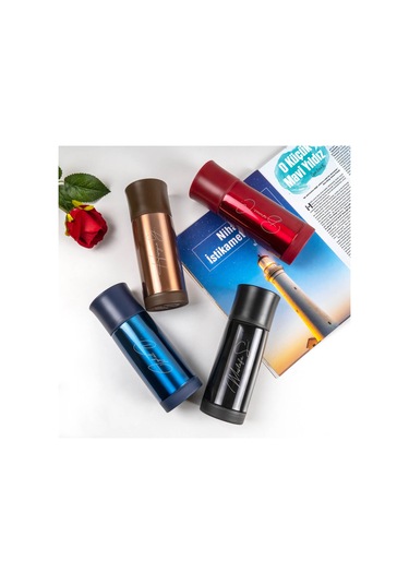 Isim Imza Tasarımlı Çelik Termos Parlak Kırmızı