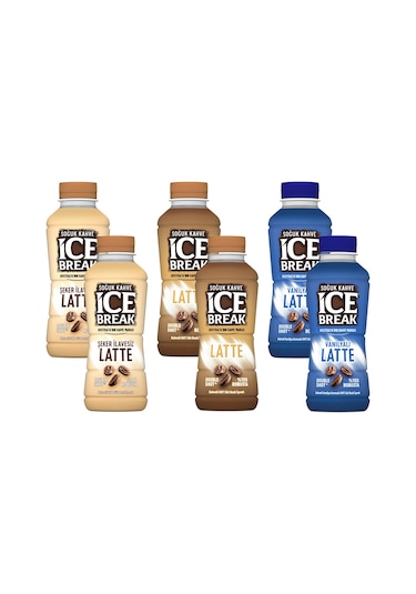 Ülker Ice Break Latte 375 Ml 6 Li Karma Latte-vanilya-şekersiz Latte Hazır