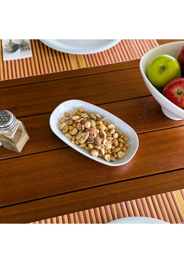 Alezy 606 Göreme Melamin Termostar Oval Kayık Tabak 19x11cm Beyaz