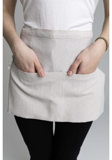 Leohome Belden Geçmeli Cepli Garson Önlüğü 423508299 Bej