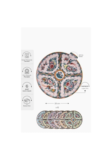 Karaca Harmonia 6 Parça Porselen Pasta Tabağı