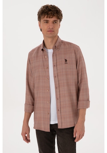 U.s. Polo Assn. Erkek Bakır Gömlek Desenli 50316640-vr182 Bakır