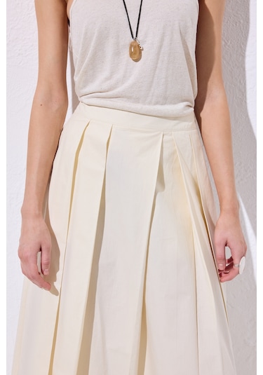 Geniş Pileli Pantolon Vanilya Vanilya