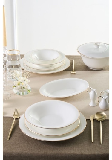 Karaca  Fine Pearl Fame 55 Parça 12 Kişilik Yemek Takımı Gold