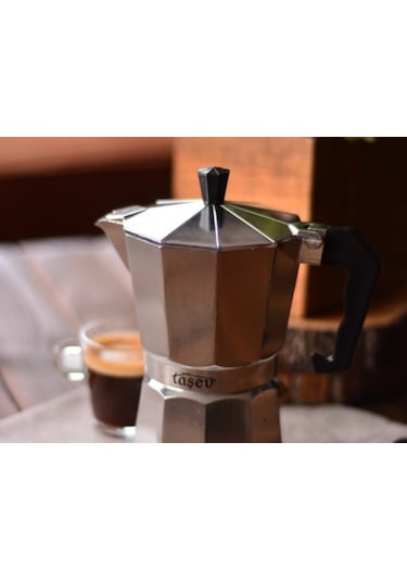 Taşev T0836  Palazzo Moka Pot 6 Fincan Gümüş