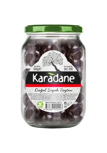Karadane Doğal Siyah Zeytin 261 - 290 Kalibre 500 G